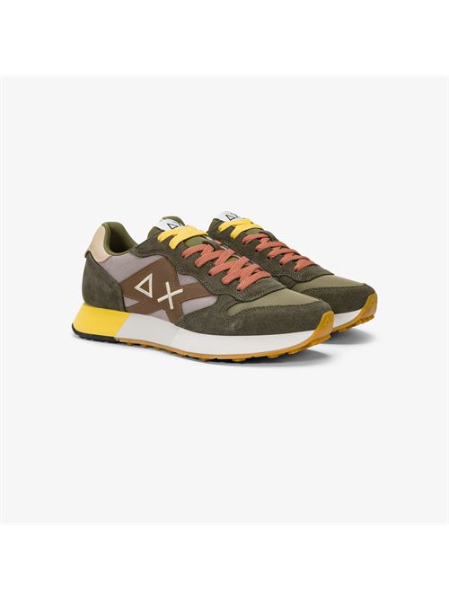 Sneaker Jaki Bicolor in nylon e suede verde militare/grigio stone SUN 68 | BZ36116/1998